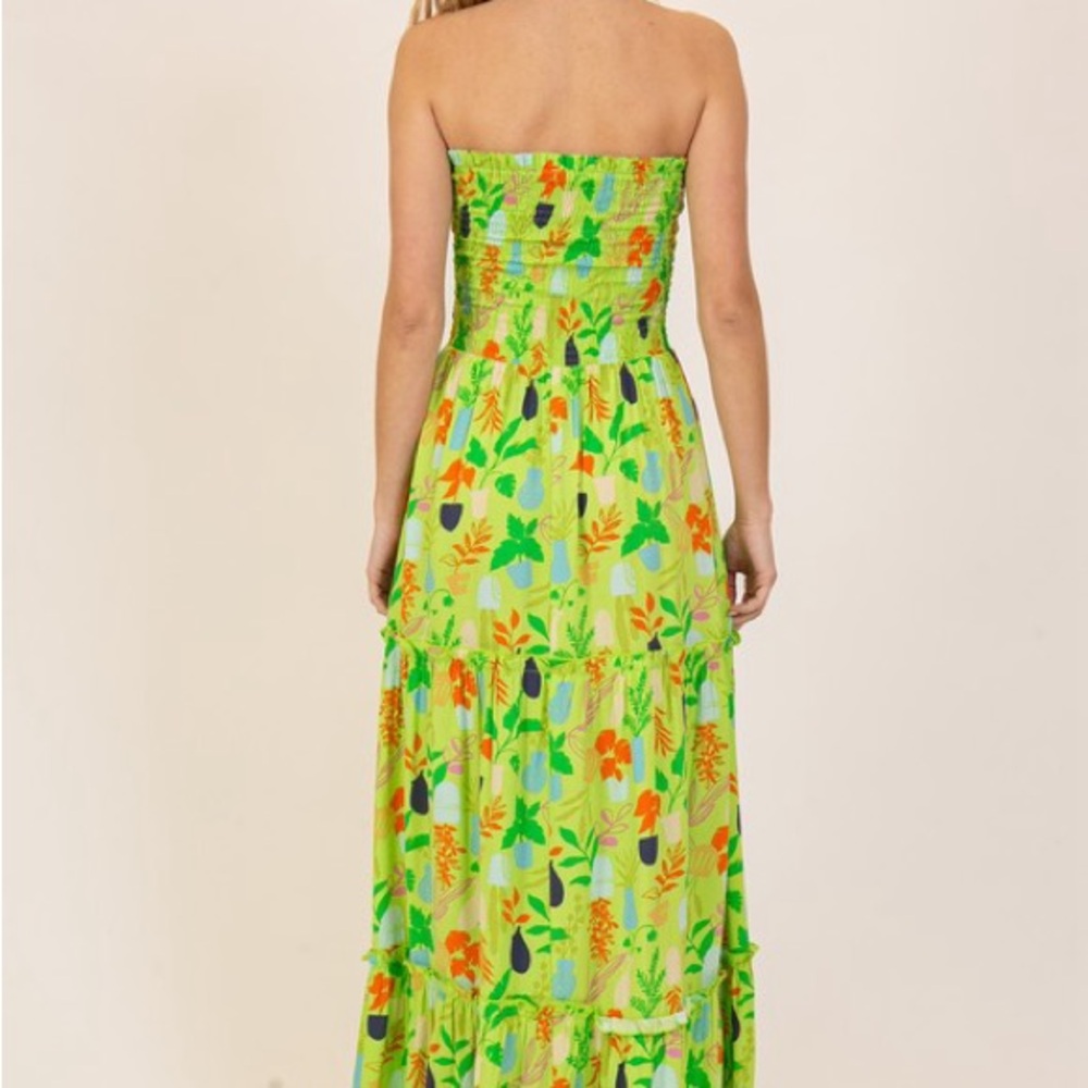 Floral Strapless Maxi Dress